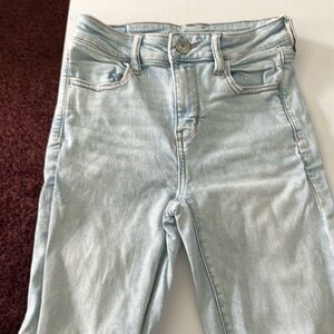 Light Blue Skinny Jeans Non Ripped American Eagle